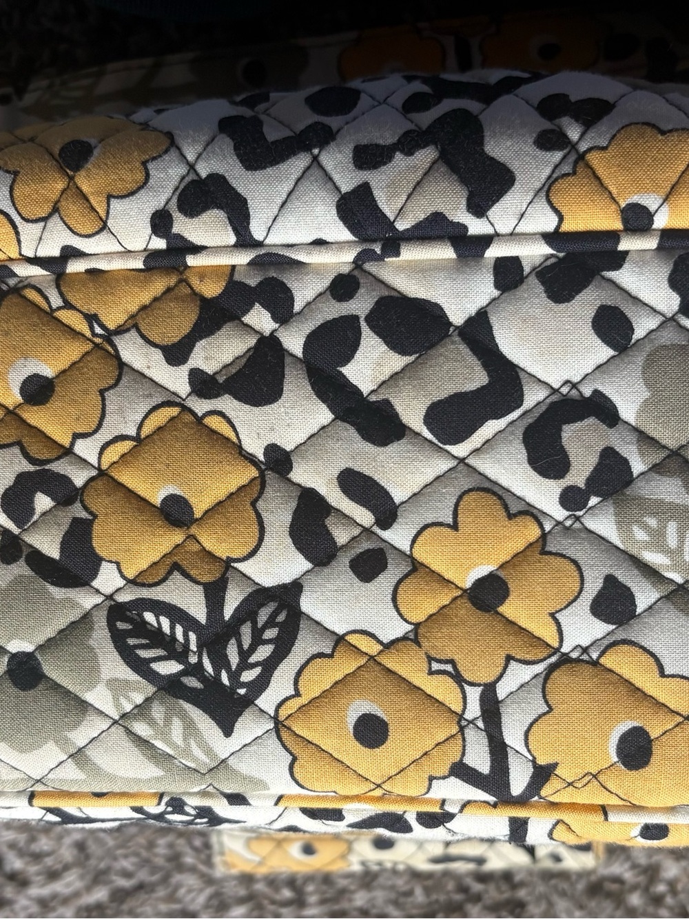 Vera Bradley Quilted Floral Crossbody Bag and wallet in Yellow and Black - Picture 2 of 6
